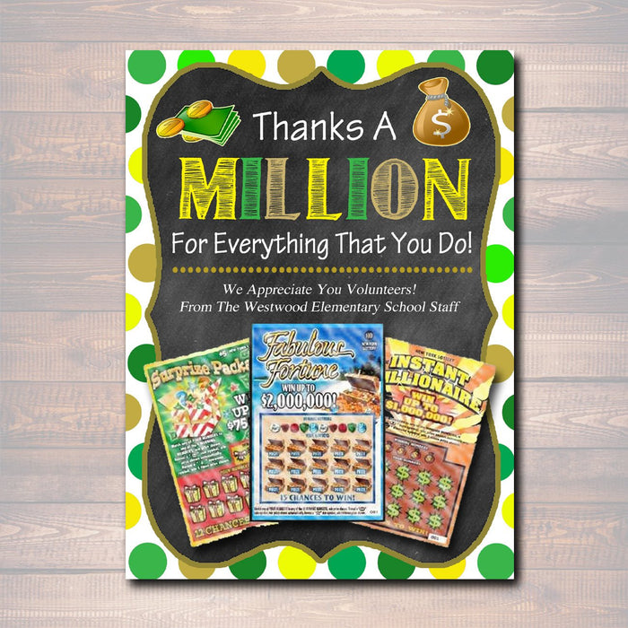 Thank You Lottery Ticket Holder Printable Appreciation Gift — TidyLady  Printables